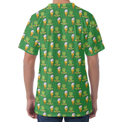 Cute Shamrock Saint Patrick's Day Print Men's Velvet T-Shirt