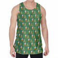 Cute Shamrock Saint Patrick's Day Print Men's Velvet Tank Top
