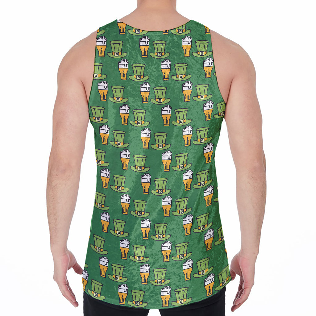 Cute Shamrock Saint Patrick's Day Print Men's Velvet Tank Top