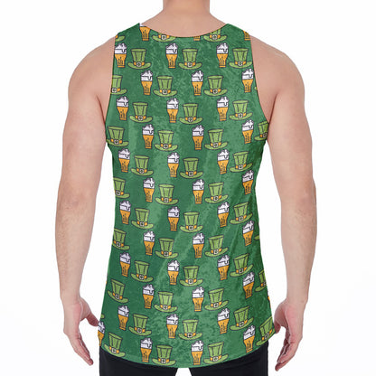 Cute Shamrock Saint Patrick's Day Print Men's Velvet Tank Top