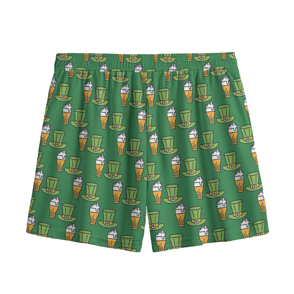 Cute Shamrock Saint Patrick's Day Print Mesh Shorts