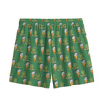Cute Shamrock Saint Patrick's Day Print Mesh Shorts