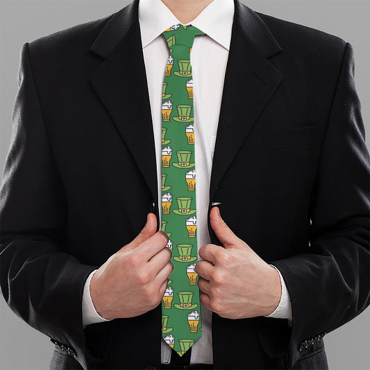 Cute Shamrock Saint Patrick's Day Print Necktie
