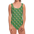 Cute Shamrock Saint Patrick's Day Print One Piece Swimsuit