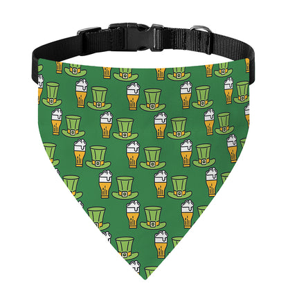 Cute Shamrock Saint Patrick's Day Print Over The Collar Dog Bandana