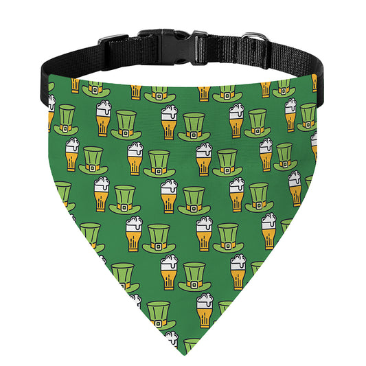 Cute Shamrock Saint Patrick's Day Print Over The Collar Dog Bandana