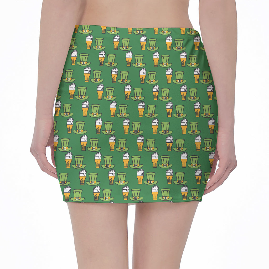Cute Shamrock Saint Patrick's Day Print Pencil Mini Skirt