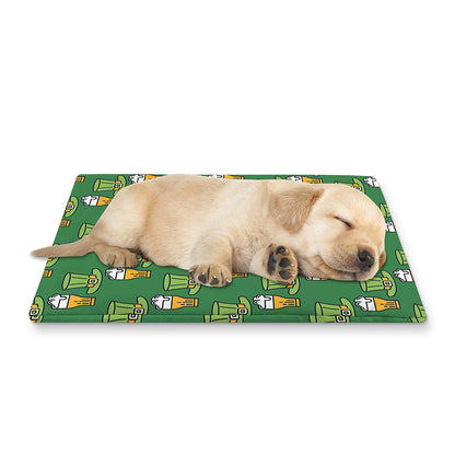 Cute Shamrock Saint Patrick's Day Print Pet Cooling Mat Cover
