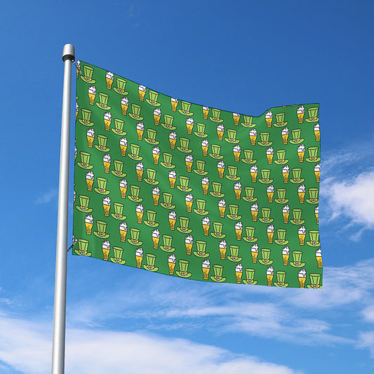 Cute Shamrock Saint Patrick's Day Print Polyester Flag