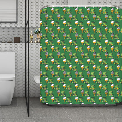 Cute Shamrock Saint Patrick's Day Print Polyester Shower Curtain