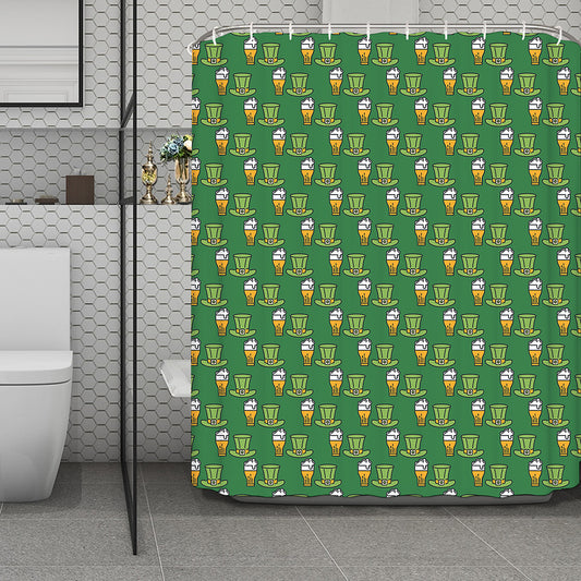 Cute Shamrock Saint Patrick's Day Print Polyester Shower Curtain