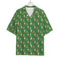 Cute Shamrock Saint Patrick's Day Print Rayon Hawaiian Shirt
