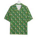 Cute Shamrock Saint Patrick's Day Print Rayon Hawaiian Shirt