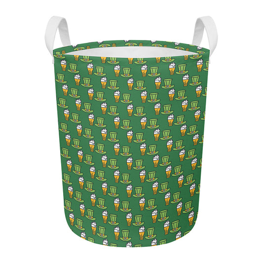 Cute Shamrock Saint Patrick's Day Print Round Laundry Basket