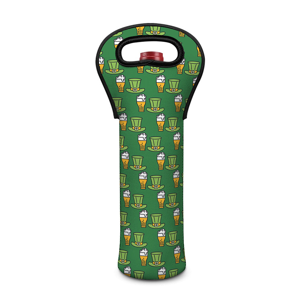 Cute Shamrock Saint Patrick's Day Print Single Neoprene Wine Tote