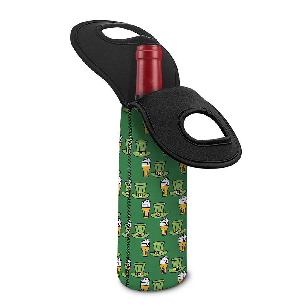Cute Shamrock Saint Patrick's Day Print Single Neoprene Wine Tote