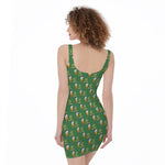 Cute Shamrock Saint Patrick's Day Print Sleeveless Bodycon Dress