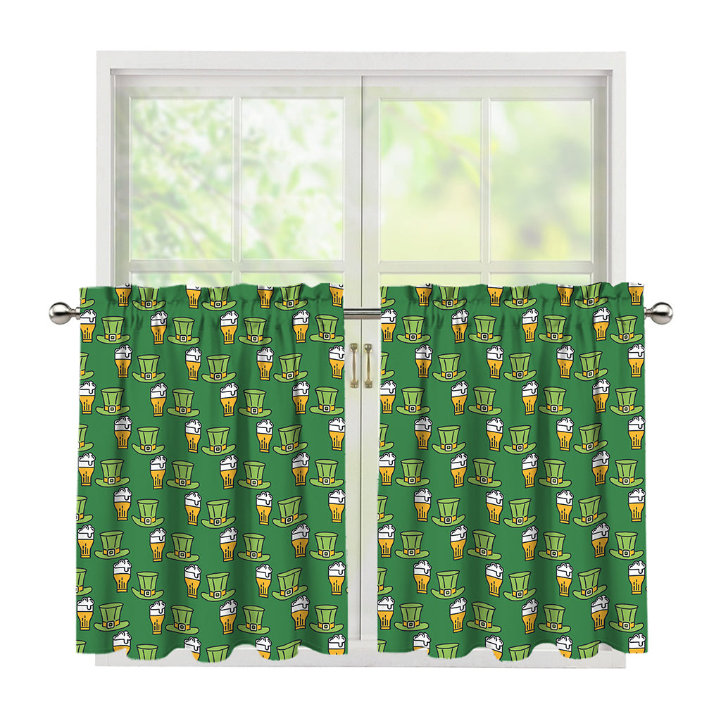 Cute Shamrock Saint Patrick's Day Print Tier Curtains