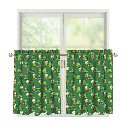 Cute Shamrock Saint Patrick's Day Print Tier Curtains