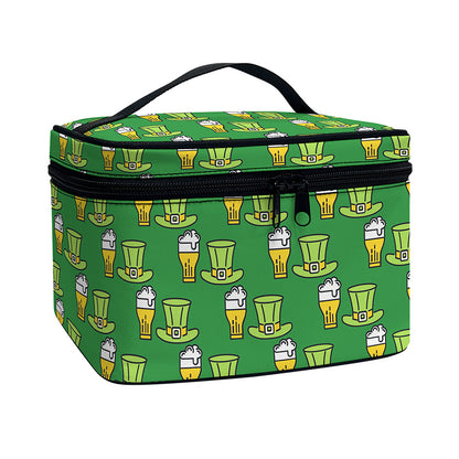 Cute Shamrock Saint Patrick's Day Print Travel Makeup Bag