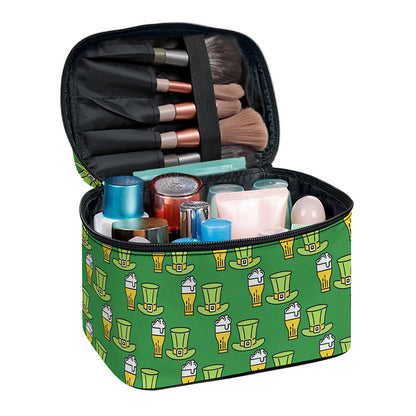 Cute Shamrock Saint Patrick's Day Print Travel Makeup Bag