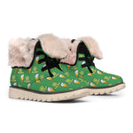 Cute Shamrock Saint Patrick's Day Print Winter Boots