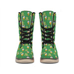 Cute Shamrock Saint Patrick's Day Print Winter Boots