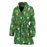 Cute Shamrock Saint Patrick's Day Print Women's Bathrobe