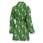 Cute Shamrock Saint Patrick's Day Print Women's Bathrobe