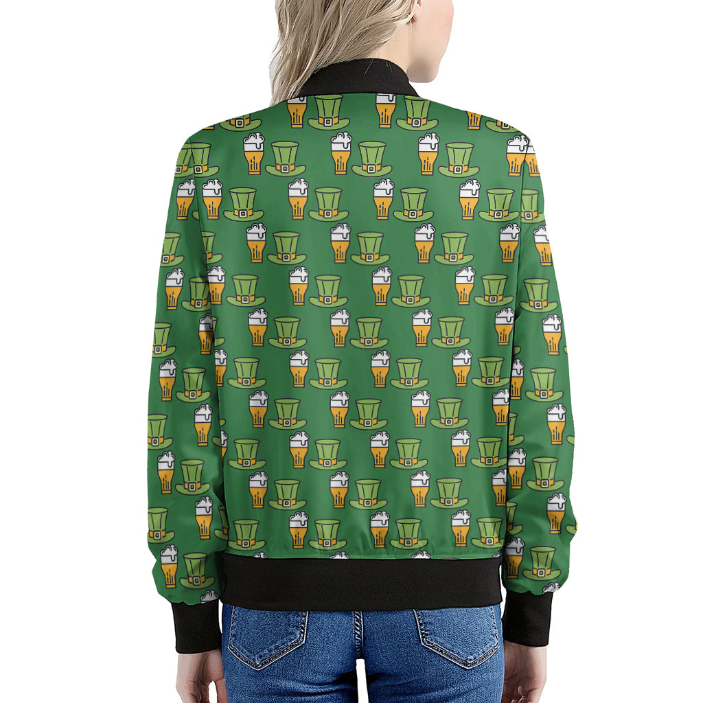 Cute Shamrock Saint Patrick's Day Print Women's Bomber Jacket