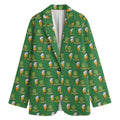 Cute Shamrock Saint Patrick's Day Print Women's Cotton Blazer
