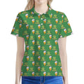 Cute Shamrock Saint Patrick's Day Print Women's Polo Shirt