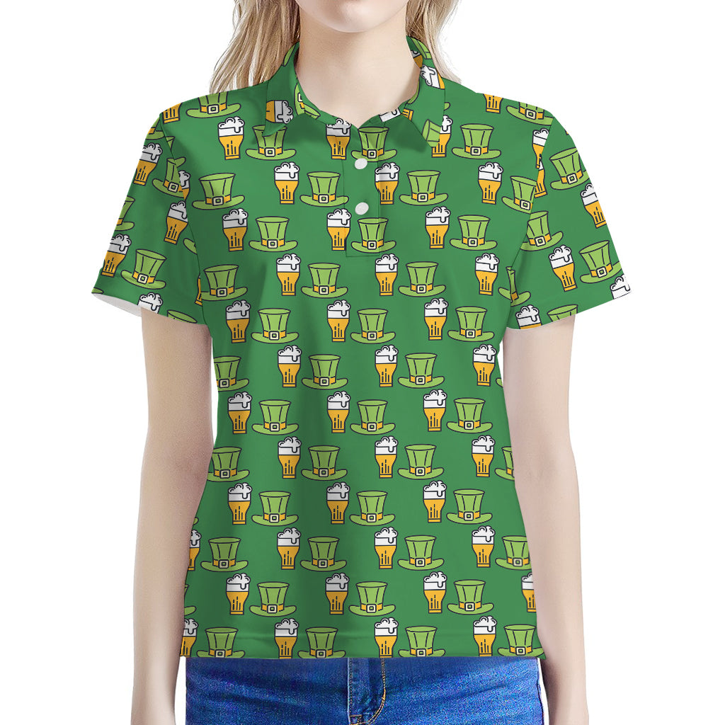 Cute Shamrock Saint Patrick's Day Print Women's Polo Shirt
