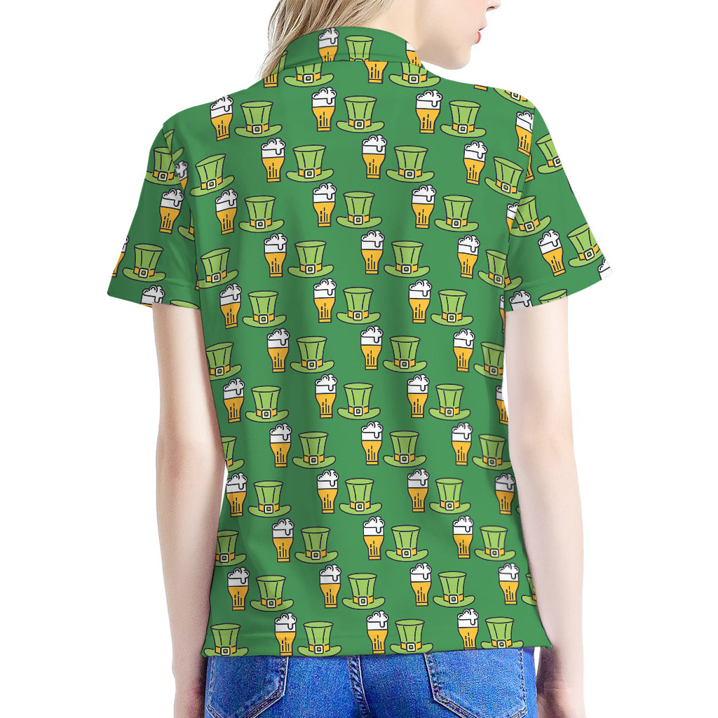 Cute Shamrock Saint Patrick's Day Print Women's Polo Shirt