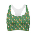 Cute Shamrock Saint Patrick's Day Print Women's Sports Bra