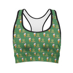Cute Shamrock Saint Patrick's Day Print Women's Sports Bra