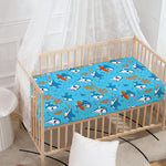 Cute Shark Pattern Print Baby Crib Sheet