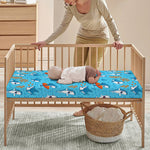 Cute Shark Pattern Print Baby Crib Sheet