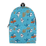 Cute Shark Pattern Print Backpack