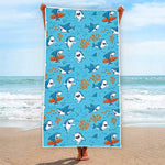 Cute Shark Pattern Print Beach Towel
