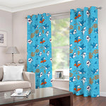 Cute Shark Pattern Print Blackout Grommet Curtains