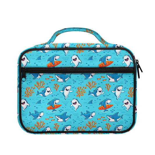 Cute Shark Pattern Print Briefcase Bible Bag