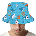 Cute Shark Pattern Print Bucket Hat