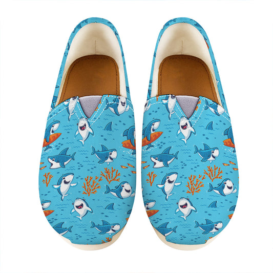 Cute Shark Pattern Print Casual Shoes