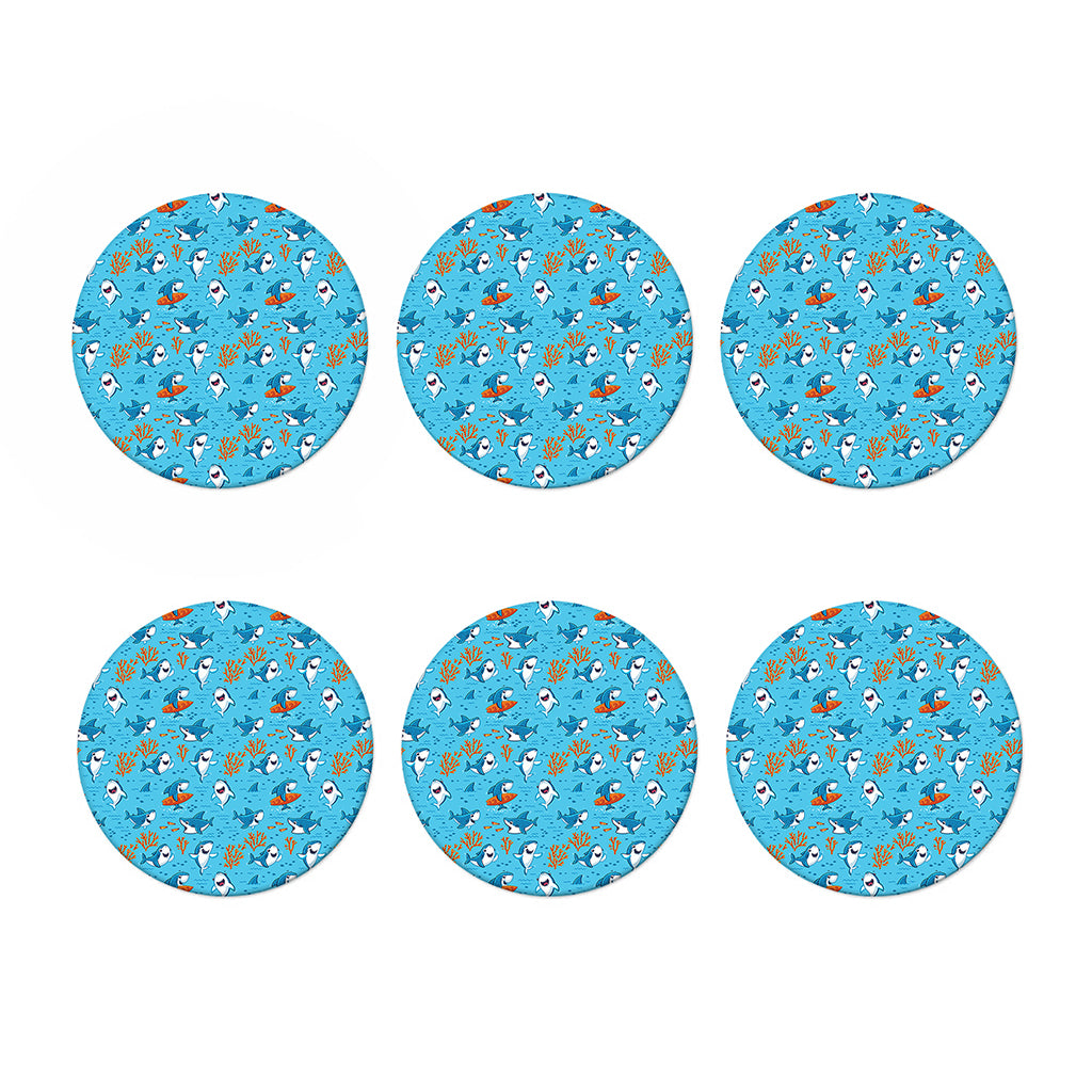 Cute Shark Pattern Print Coaster Set