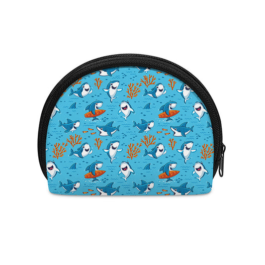 Cute Shark Pattern Print Coin Purse