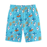 Cute Shark Pattern Print Cotton Shorts