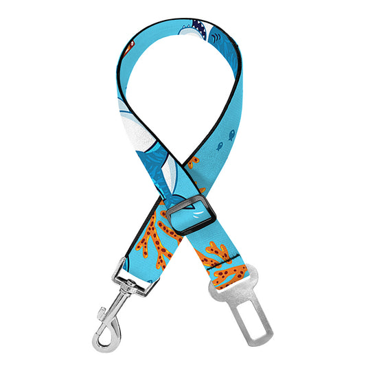 Cute Shark Pattern Print Dog Seat Belt
