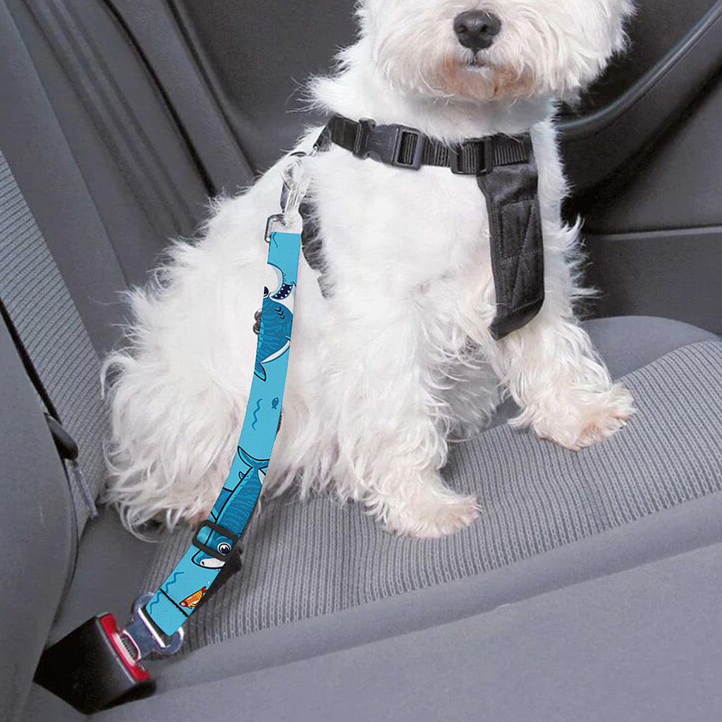 Cute Shark Pattern Print Dog Seat Belt