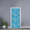 Cute Shark Pattern Print Door Sticker